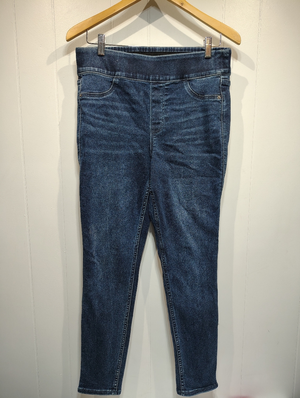 Old Navy 360 Stretch Rockstar Super Skinny Jeggings High Rise Size 8 Blue PullOn
